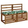 Bench Cushion SOEST 100percent  Polyester Leaf Pattern 110 x 40 x 5 cm