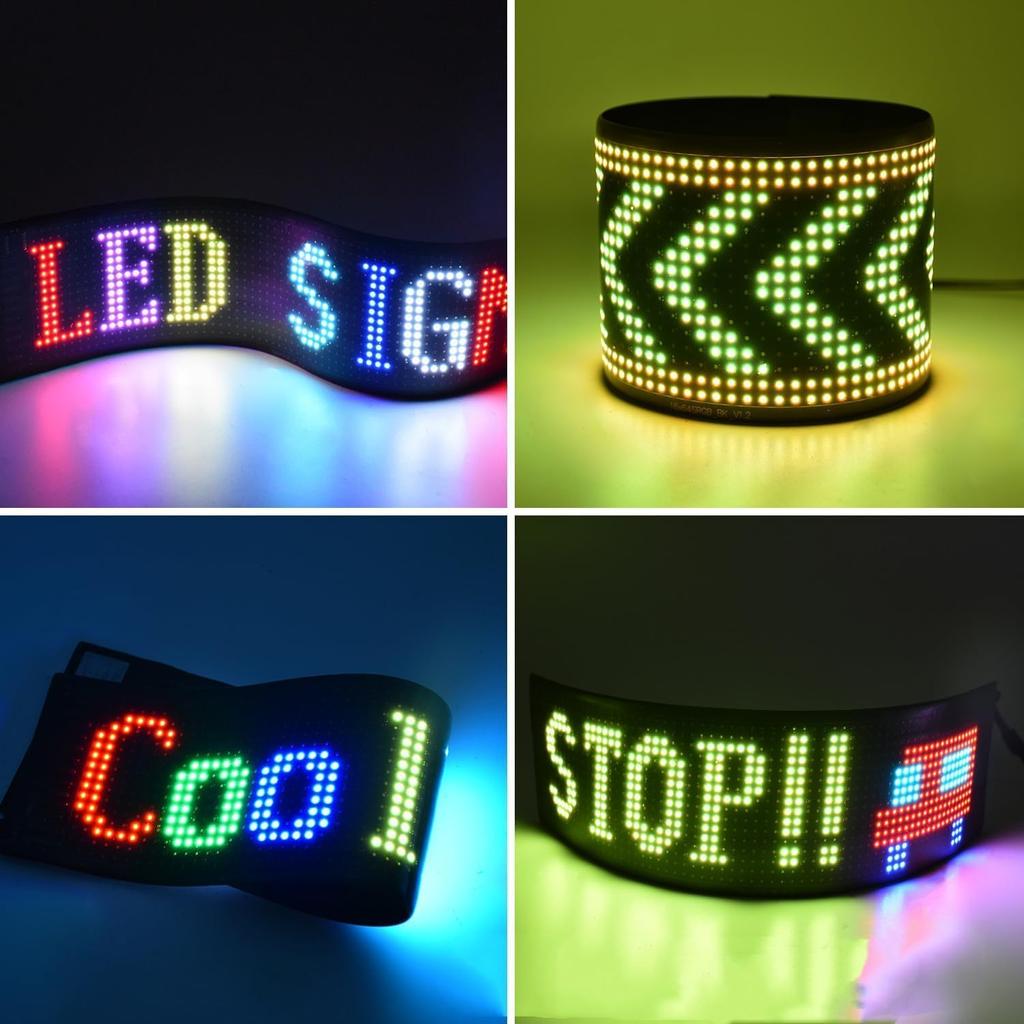 2024 NEW Bluetooth APP Control LED Matrix Panel Night Light DIY Programmable Car Sign Flexible LED Display For Store Hotel Bar