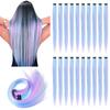 Rainbow Colorful Extension Fashion Long Straight Wavy Hairpieces Fake Hair Clip Strands  Women/Kids