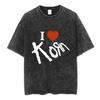 Men Women Korn Follow The Leader Walkman Washed T Shirt Washed Oldschool Loose Short Sleeve Cotton Oversize Unisex Tops