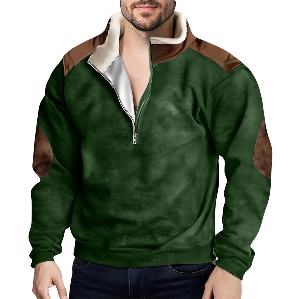 Spring And Men's Standing Collar Sweatshirt Is Outdoor Casual Sweaters Tops
