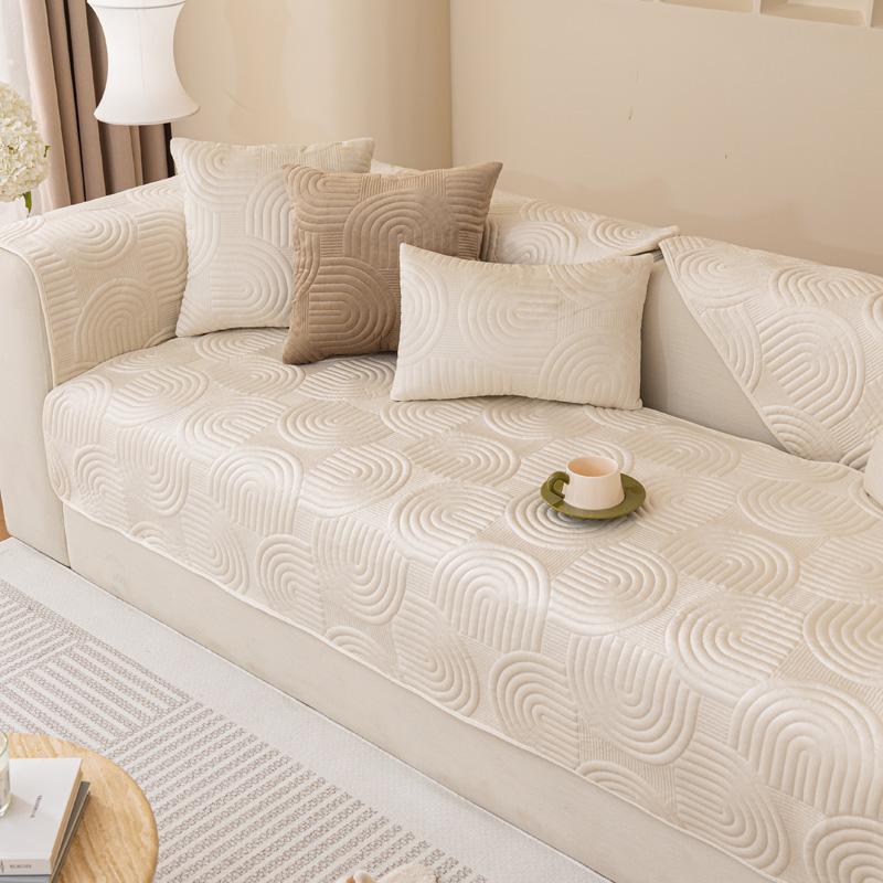 Нескользящий чехол для дивана, утепленная бархатная подушка для дивана, полотенце для гостиной, защита для мебели, однотонные чехлы, чехлы для диванов