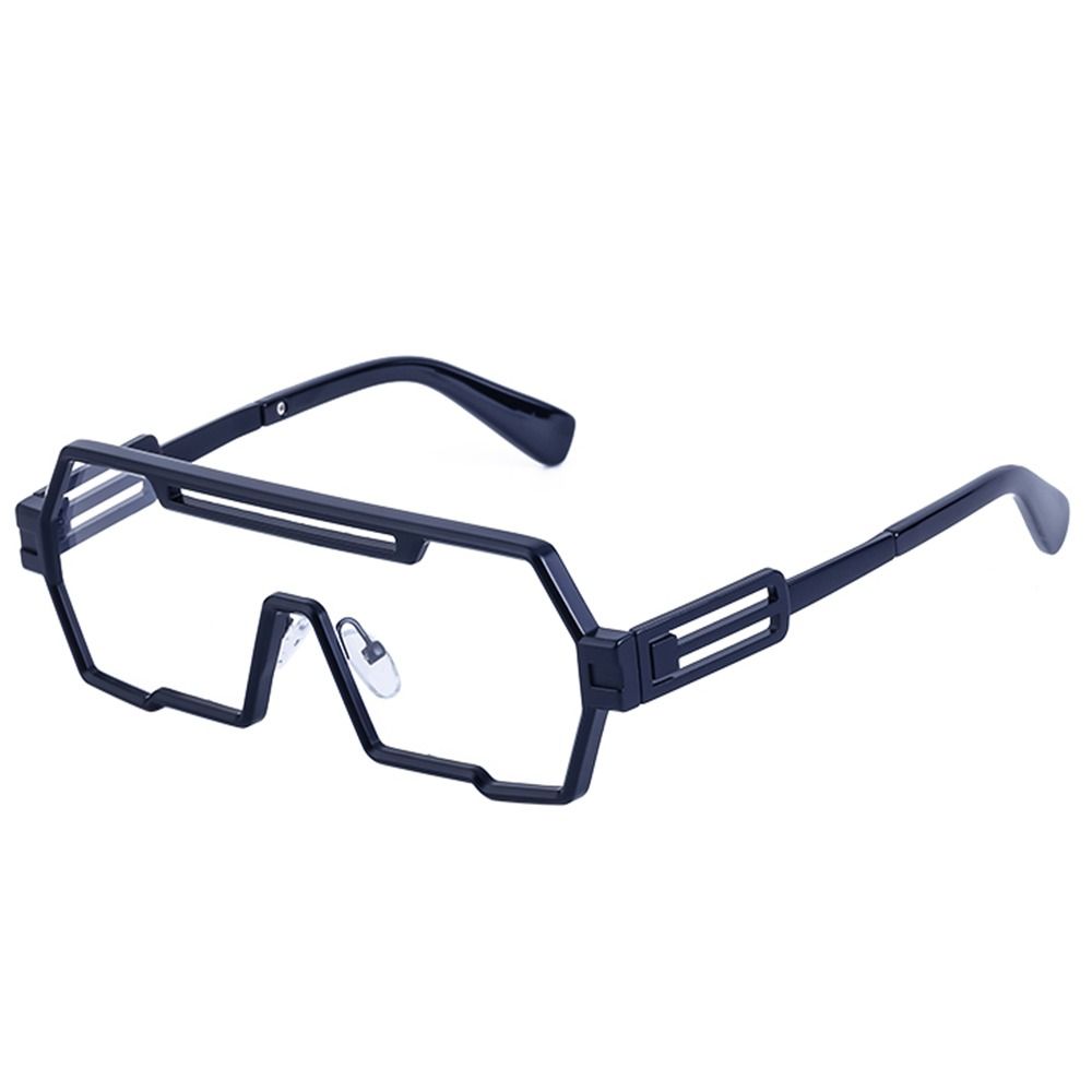 Metal Steampunk Sunglasses Fashion Big Frame UV400 Protection Irregular Square Sun Glasses Punk One-Piece Sun Glasses for Men