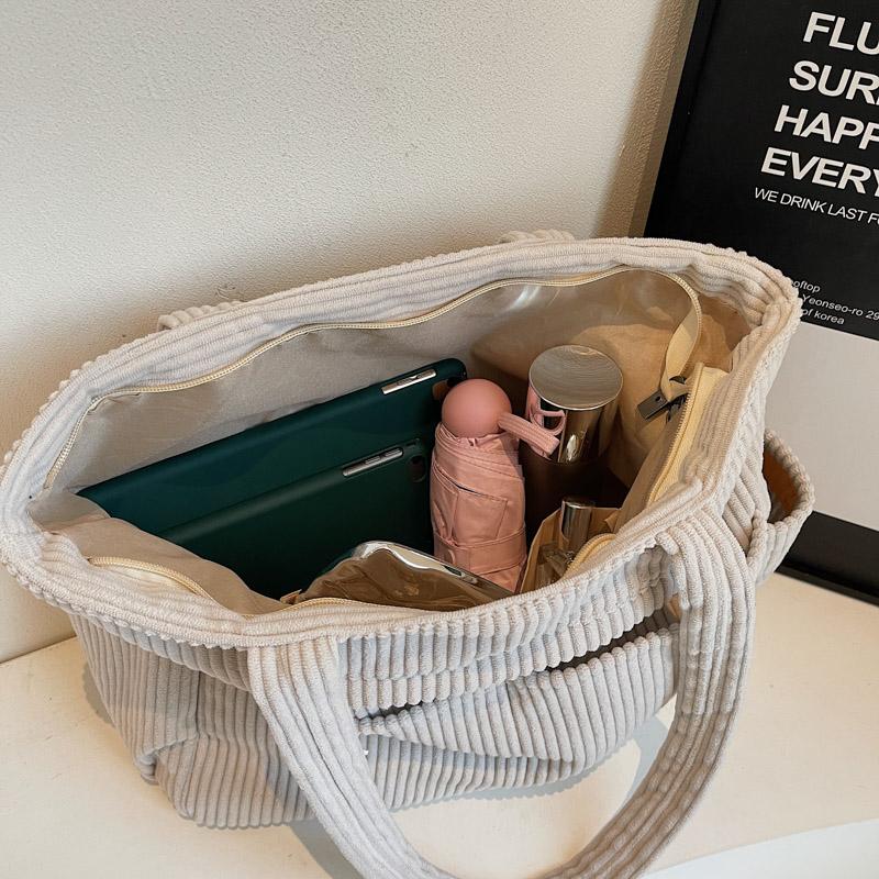 Сумка через плечо женская большая вместительная вельветовая сумка однотонная сумка-тоут сумка для поездок на работу