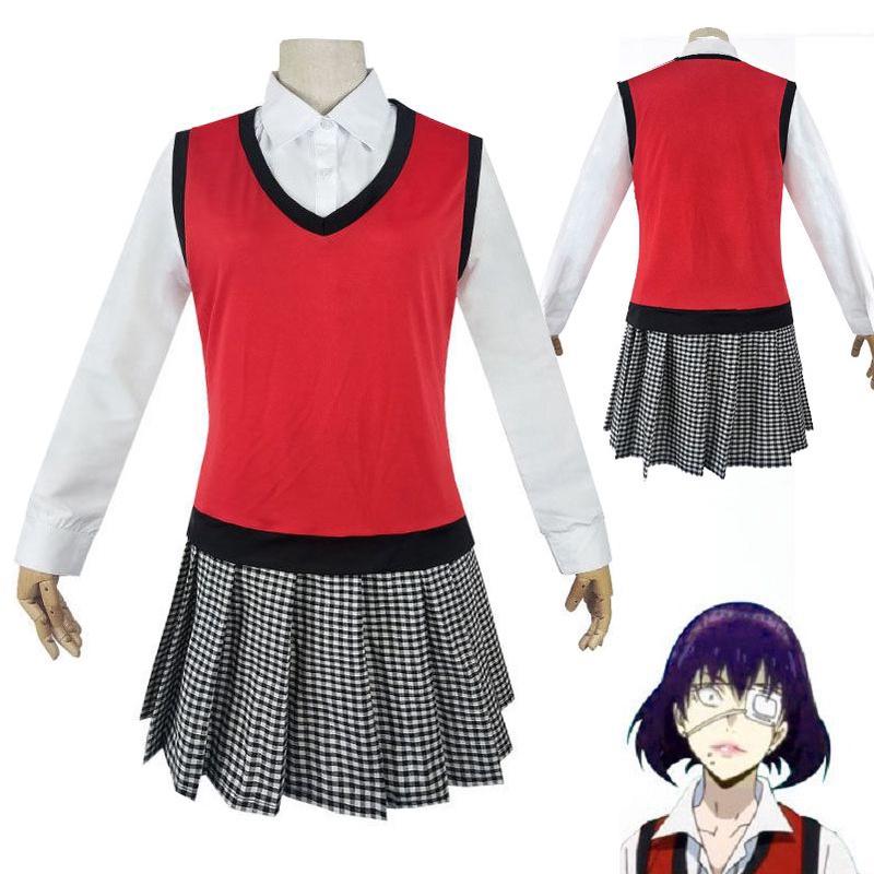 Kakegurui Мидари Икишима Наряд Изысканное Платье Школьной Формы Косплей Комплект Для Поклонников