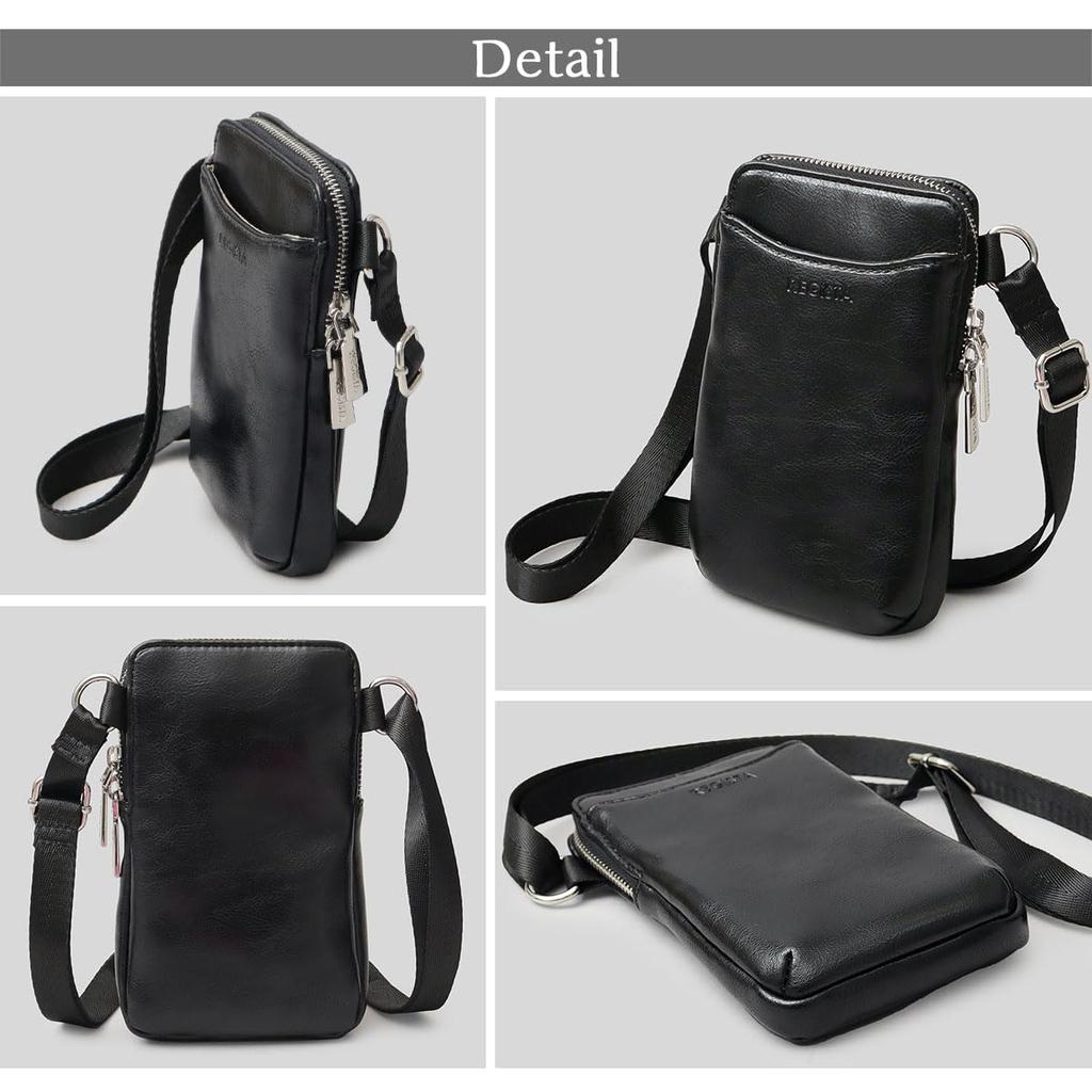 Коровья кожа Смартфон на плечо Популярный чехол для смартфона Мобильный чехол Кошелек Интегрированная сумка-сакош Мини на плечо Кожаный 7020 [Зарегистрировано] Мужской