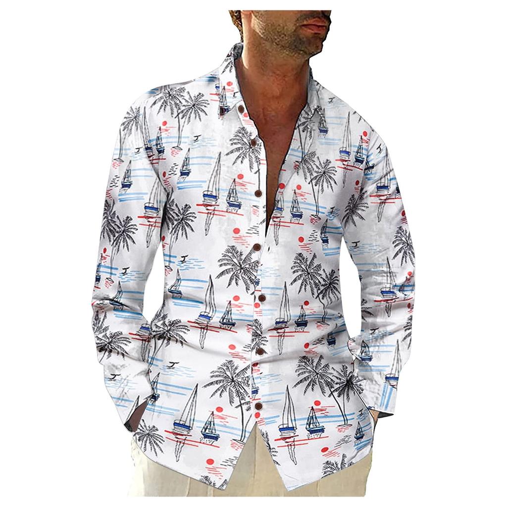 Мужская модная повседневная рубашка с длинным рукавом и пуговицами с лацканами, верхняя блузка