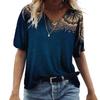 2023 Summer 5XL Women's T-Shirt Vintage Casual Black Fashion V Neck Pullover Short Sleeve Printed Loose Daily Tops Design Clothe