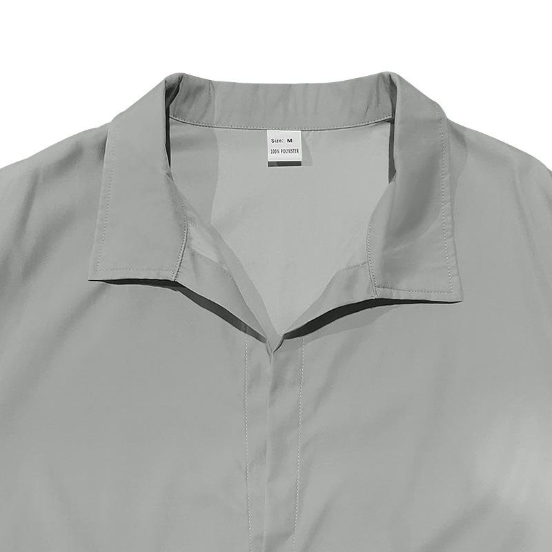Men's Spring Autumn Long Sleeve Shirt, Casual Loose Turn-Down Collar Button Down Shirt for Men