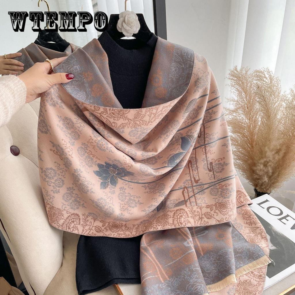 Classic Floral Art Print Polyester Scarf - Soft, Warm, Windproof, and Stylish Shawl for Autumn Winter - Perfect for Office, Outdoor