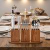 Space Saving 3 Compartment Cutlery Holder Wooden Flatware Organizer  Farmhouse