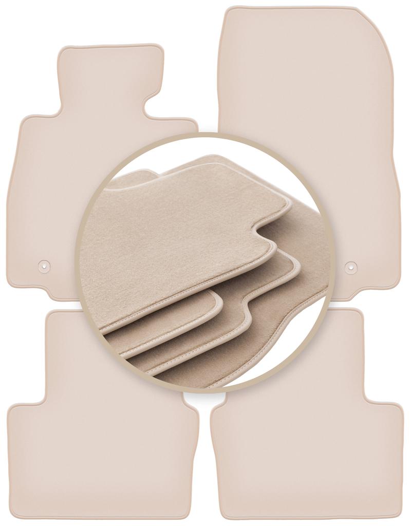 PREMIUM beige floor mats for: Mazda 2 III hatchback 2015-