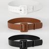 BT8036 Кожаный ремень с большой пряжкой, одноцветный, 45 мм, 3 цвета