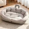 Warm Oval Plush Pet Bed Soft Skin-Friendly Pet Sofa Bed Universal Handle Dog Kennel  Winter Season