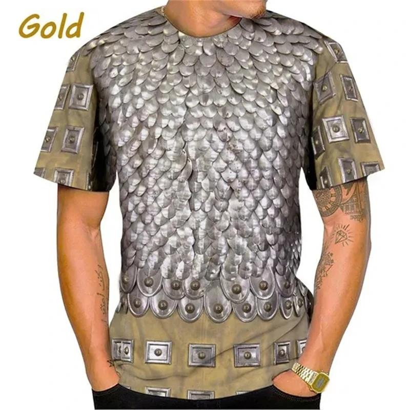 Средневековые доспехи 3D принт модная футболка косплей крутые повседневные футболки с круглым вырезом и коротким рукавом для мужчин одежда уличная одежда топы футболка