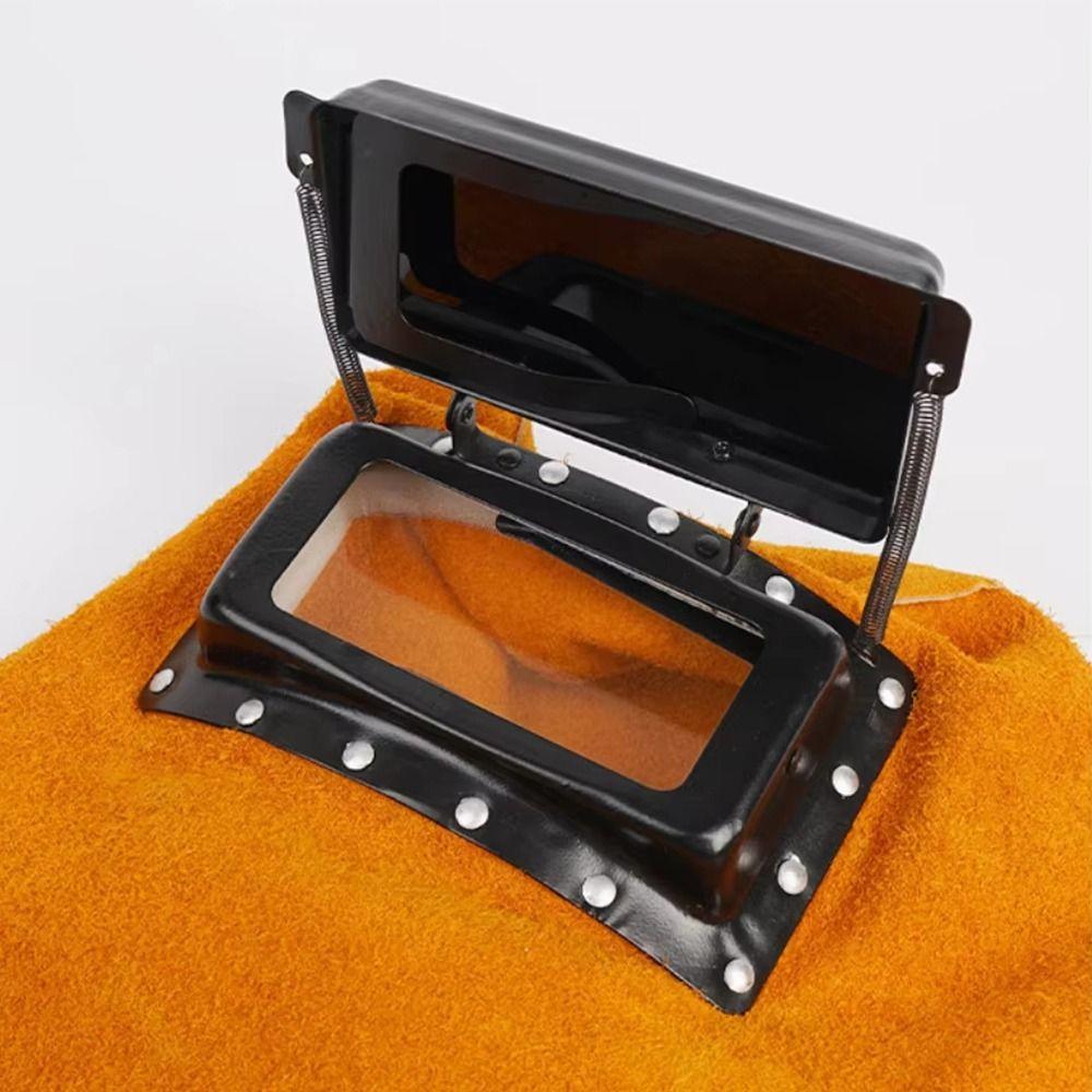 Flip Open Lens Leather Welding Hood Comfortable Welding Protection Mask  Labor Protection