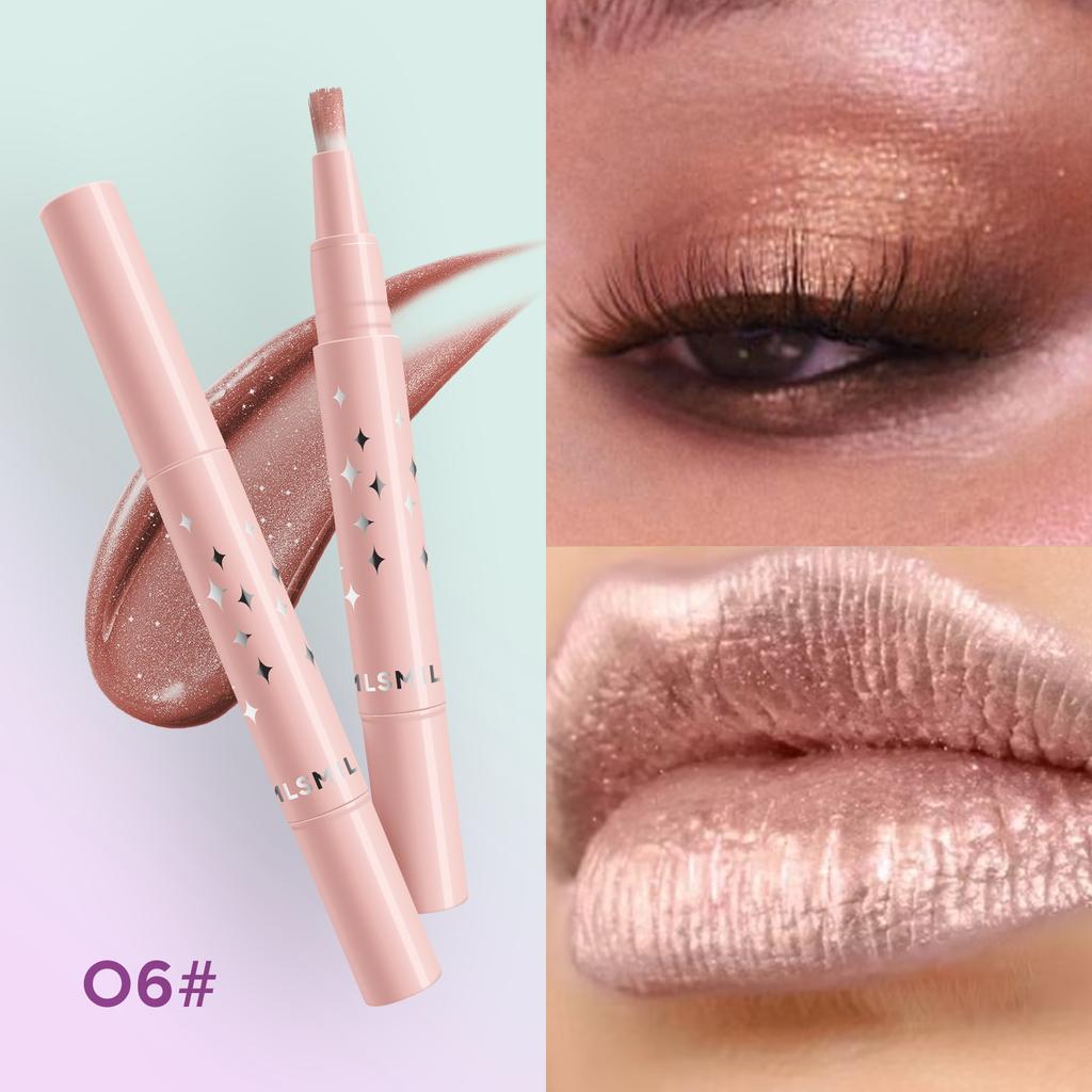 MLSMILE 8-цветная перламутровая кисть для жидких теней для век с мягкой щетиной. Бриллиантовые глянцевые жидкие тени для век, вращающиеся, многофункциональное использование.