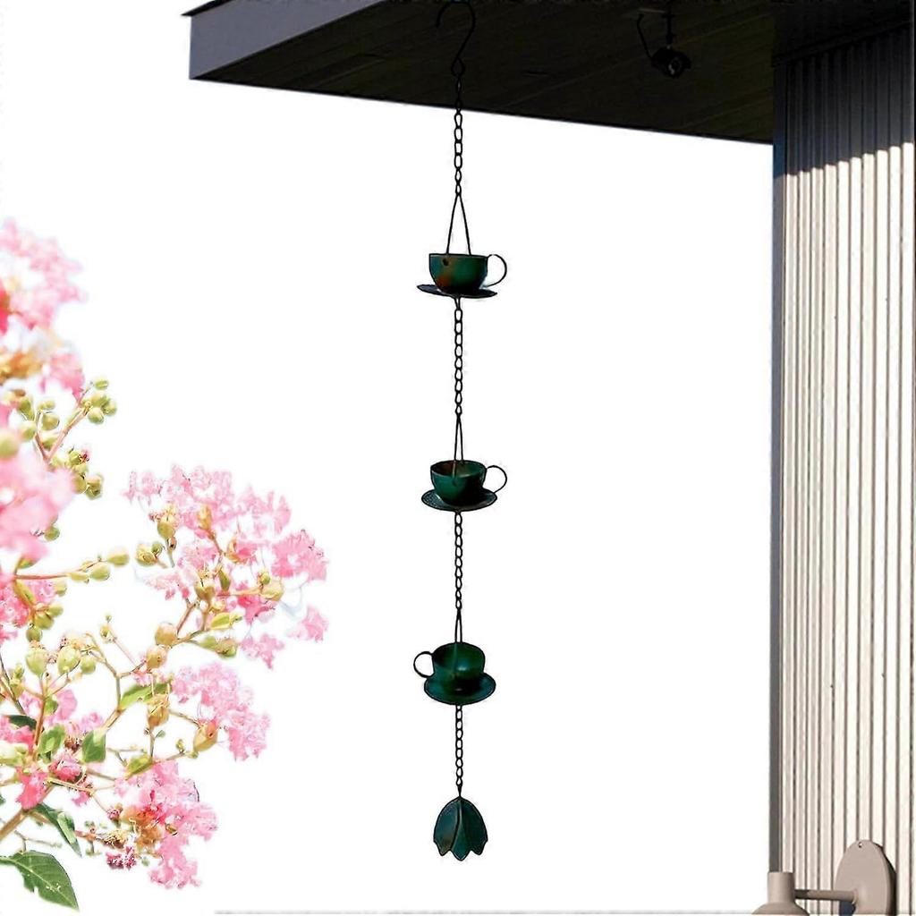 Rain Gutter Chains - Cup Style Long Lasting Water Drainage, Durable Rain Chain, Outdoor Water Management | Walkway Courtyards Pathway Balcony for Walk