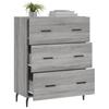 vidaXL Sideboard Grau Sonoma 69,5x34x90 cm Holzwerkstoff