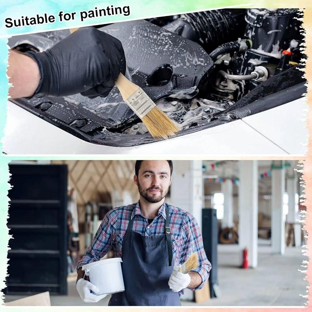 10Pcs Flat Bristle Paint Brush Thickened Wall Paint Brush Pig Mane Brushes Furniture Painting