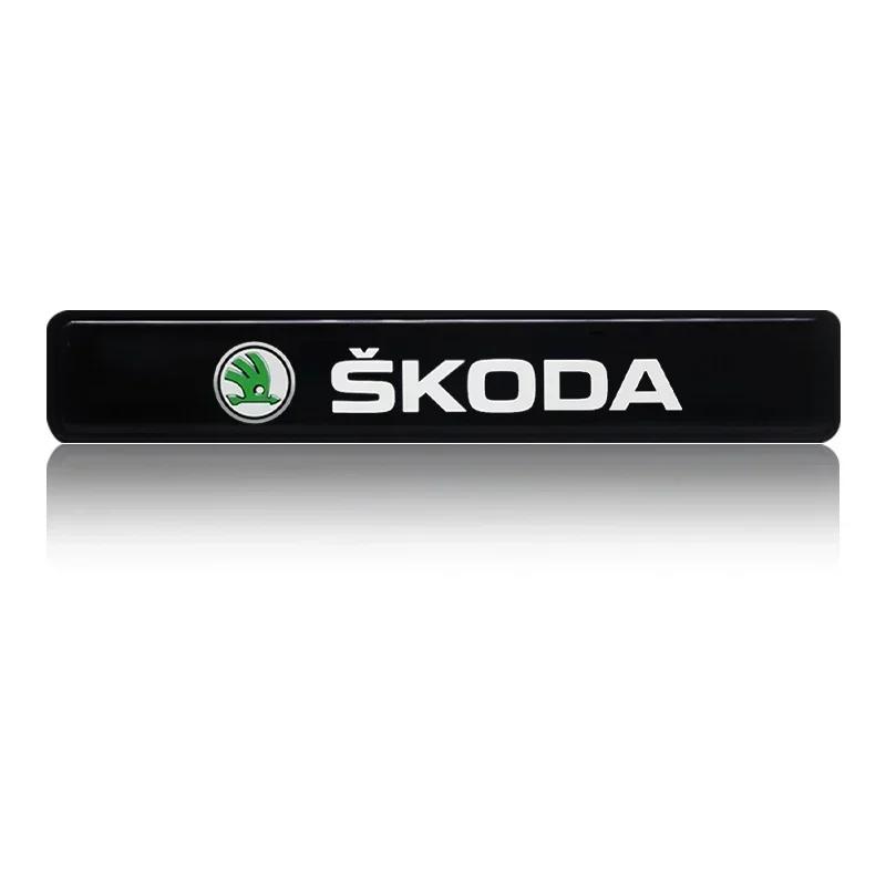 Car Sticker 2025 New 1/2PCS Car Decorative Light LED Front Hood Grille Emblem Badge Decor For Skoda Octavia Fabia RS Kamiq Kodia