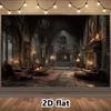 2D плоский баннер 1 шт. - Винтажный средневековый замок фон для настенных украшений - 2D полиэстеровый баннер для домашнего декора