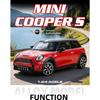 Металлическая литая модель автомобиля MINI COOPER в масштабе 1/24, с имитацией оттягивания назад и движения вперед, Хэллоуинский подарок