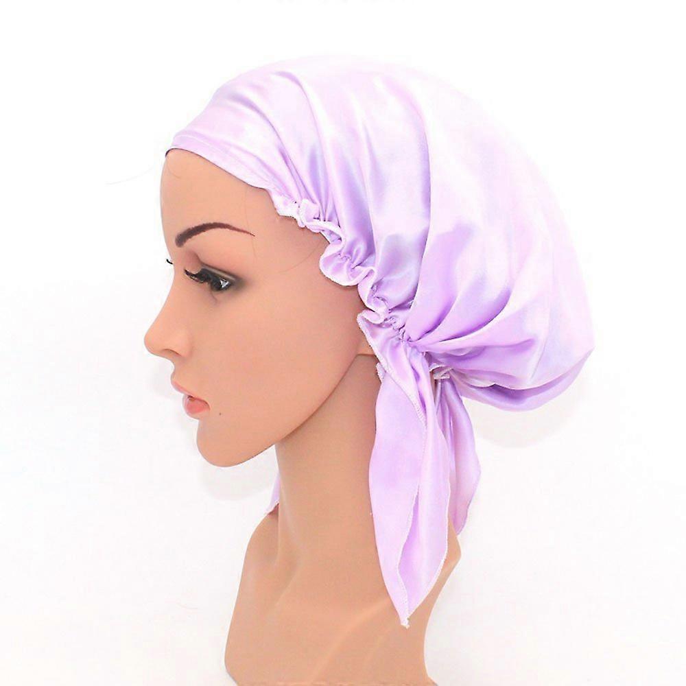 100% Mulberry Silk Sleep Bonnet for Frizz Reduction and Hair Protection with Ribbon Fastening