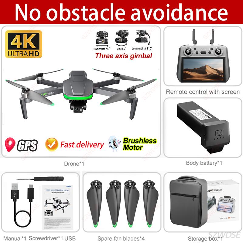 2025 New S155 Max GPS Drone 6KM 4K Professional HD Dual Camera 3-Axis Gimbal 360° Obstacle Avoidance Brushless Quadcopter Toys