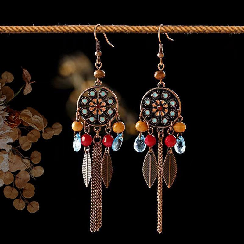 Bohemian Ethnic Tassel Earrings - Tribal Style for Holiday Travel Photography