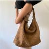 2025 Fashion Knitted Suede Leather Tote: Large-Capacity Bucket Shoulder Bag for Women