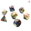 7Pcs/Set  Four-Color Multi-Sided Digital Dice Set Running Group Game Dice