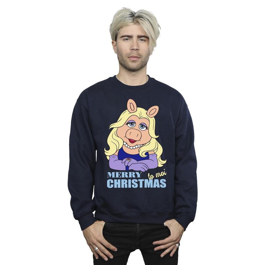 Disney Mens Muppets Miss Piggy Queen of Holidays Sweatshirt
