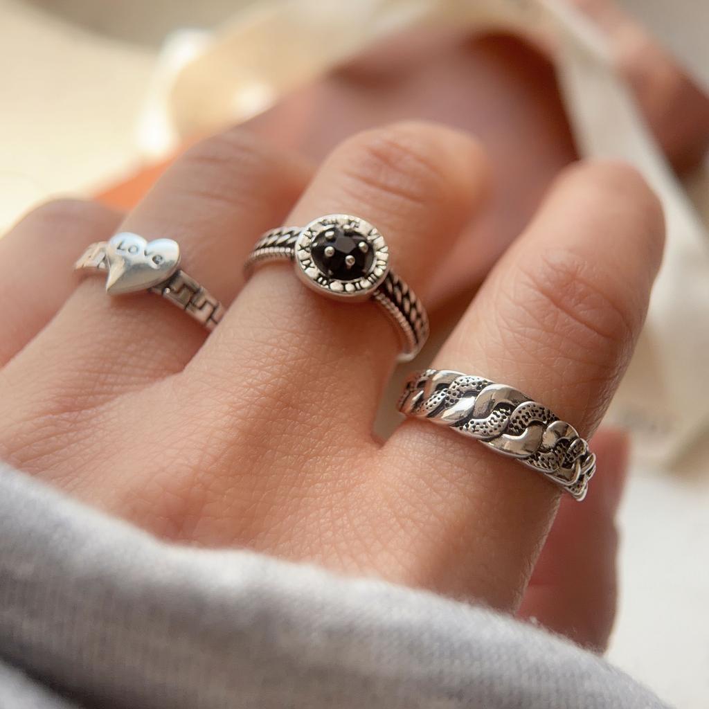 Xiaomi 925 Sterling Silver Rings for Women Couple Minimalist Handmade Retro Heart Ring Fine Jewelry Gift Prevent Allergy