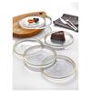 6 Piece Glass Cake Plate Set - Gilded Luxury Cake Set(16CM)