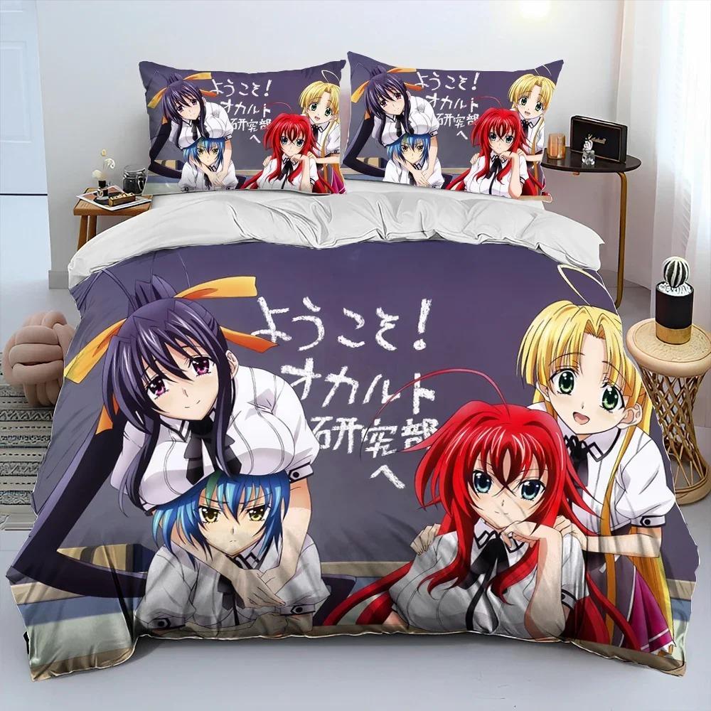 Sexy Girl High School DxD Comforter Bedding Set,Duvet Cover Bed Set Quilt Cover Pillowcase,king Queen Size Bedding Set Kid