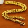Dragon Head Spring Necklace Men's Chinese Dragon Domineering Chain Gold Plated Long-lasting Color