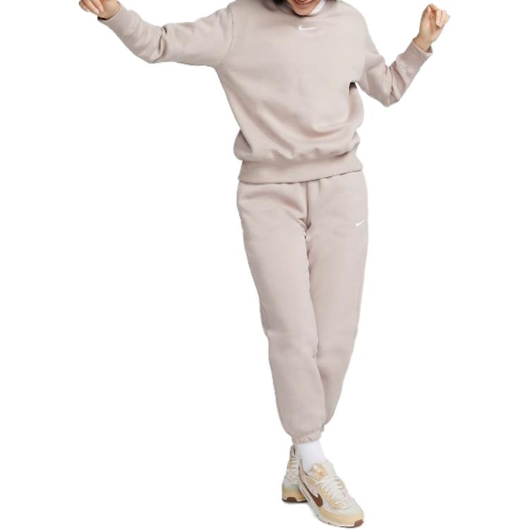 Nike Однотонные трикотажные спортивные брюки с завязками на шнурке женские низы розового цвета DQ5888-272