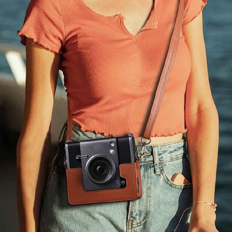 Мягкий кожаный чехол для камеры Wide Instants из ПУ кожи, силиконовые защитные накладки, сумка со съемными ремешками