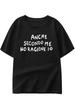 Womens Casual Shortsleeved Tshirt Italian Letter Print Top Black Graphic Crew Neck Regular Shirts for Women Y2k Top