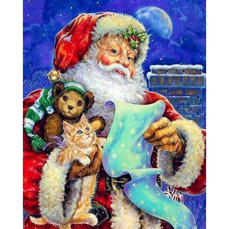 5D Diy Санта проверяет свой список Алмазная картина Вышивка крестиком Алмазная вышивка Мозаика Европейская