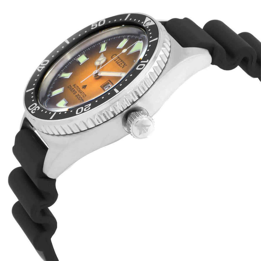 Citizen Автоматические мужские часы Promaster Marine с каучуковым ремешком и оранжевым циферблатом для дайверов NY0120-01Z 200M