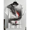 Summer Round Neck 3D Animal Warrior Print Top Fashionable Casual Short Sleeved Men's T-shirts