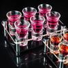 Прозрачный акриловый держатель для стаканов 32/38 мм, многосекционный держатель для бокалов, черная основа, круглое отверстие, держатель для стопок, шампанское