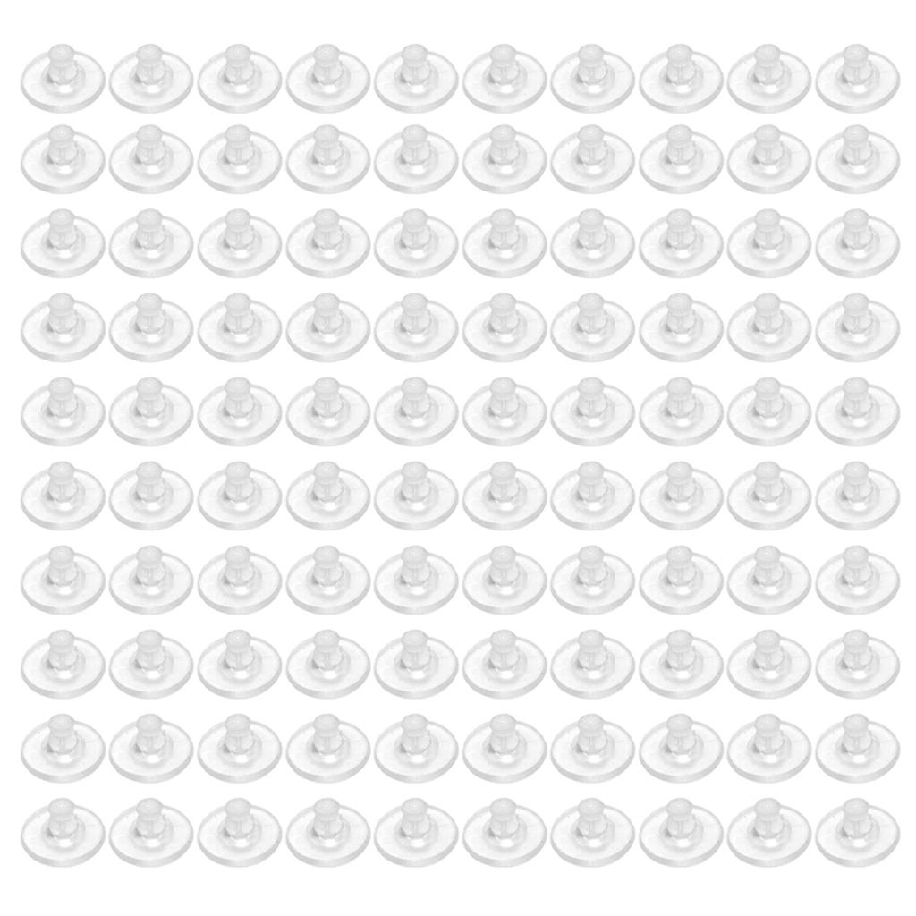 100pcs Clear Rubber Earring Stopper Plugs Secure Ear Studs Back Accessories Earrings Closures for Jewelry Enthusiasts