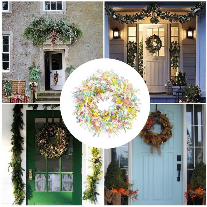 1 шт. Красочный пасхальный венок декор Весенние венки для входной двери Пастельный пасхальный искусственный венок Мини-весенний венок Венок на окно