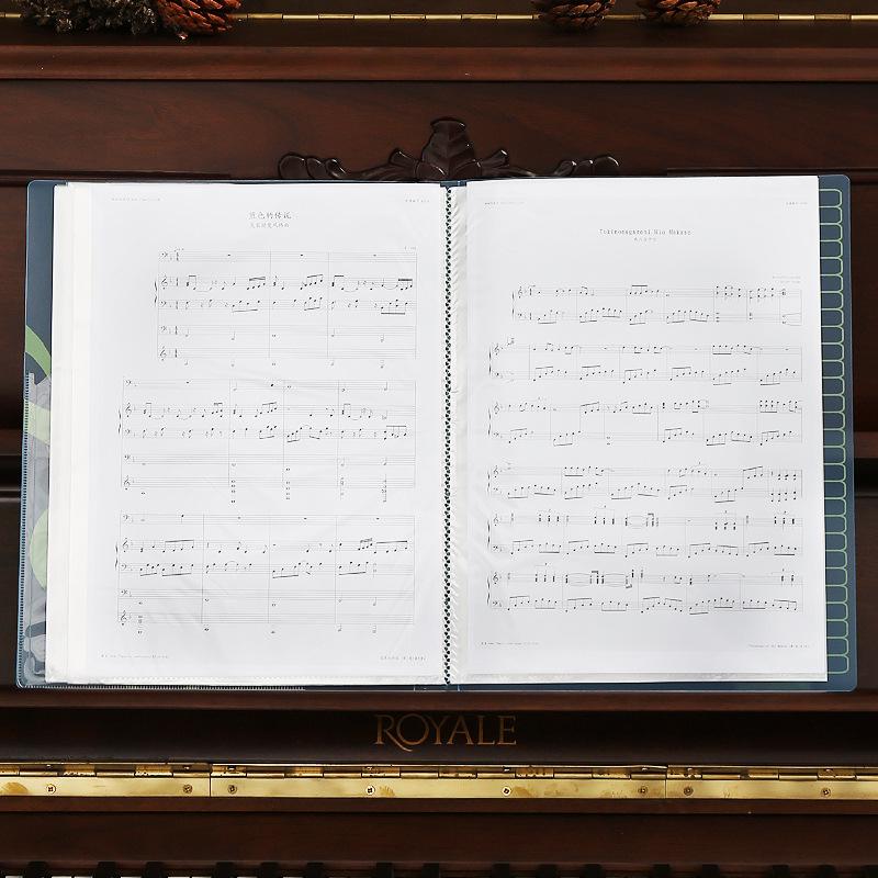 80 страниц формата А4, листы фортепианной бумаги, органайзер для файлов документов, папка с пятистрочным клипом, партитура