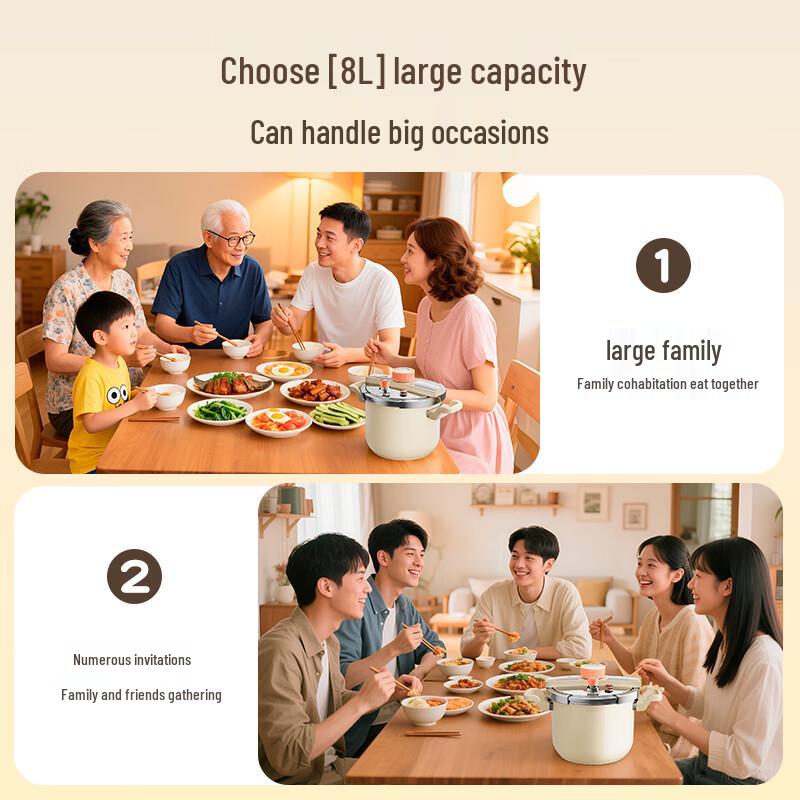 Tianxi 8L Explosion-Proof 304 Stainless Steel Pressure Cooker