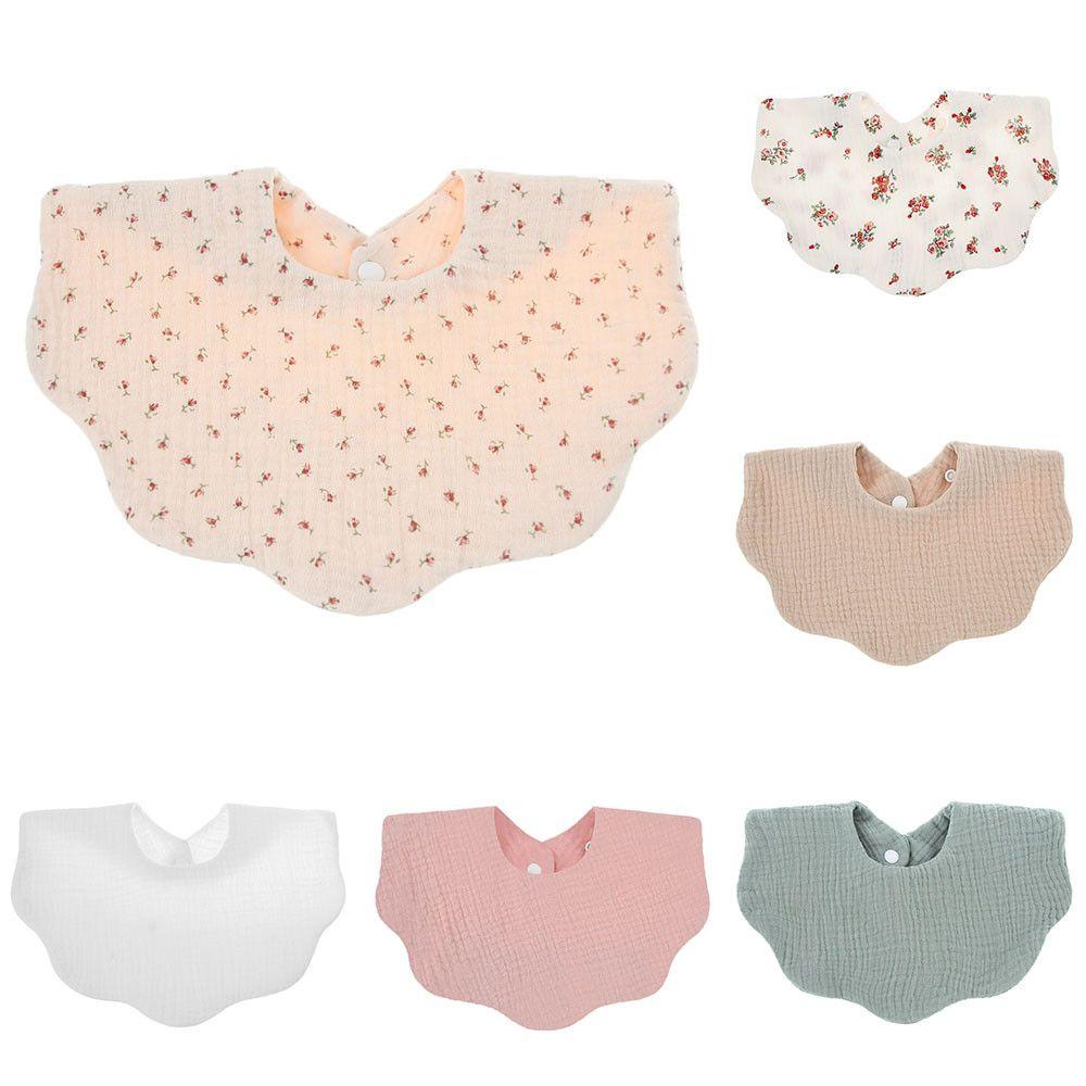 Однотонный нагрудник для новорожденных с цветочным принтом, салфетки для срыгивания младенцев, хлопчатобумажные нагрудники, бандана, шарф для малышей, девочек и мальчиков, полотенце для кормления слюной