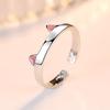 Korean Style Personalized Opening Open Mouth Cat Ring Girl Silver Accessories Ring Cute Pet Cute Cat Ear Paw Ring
